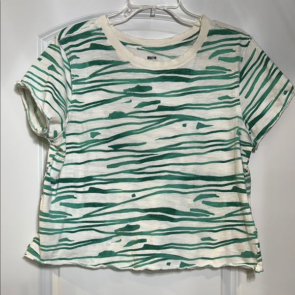 Green Striped MAEVE Women's Top - Picture 1 of 8